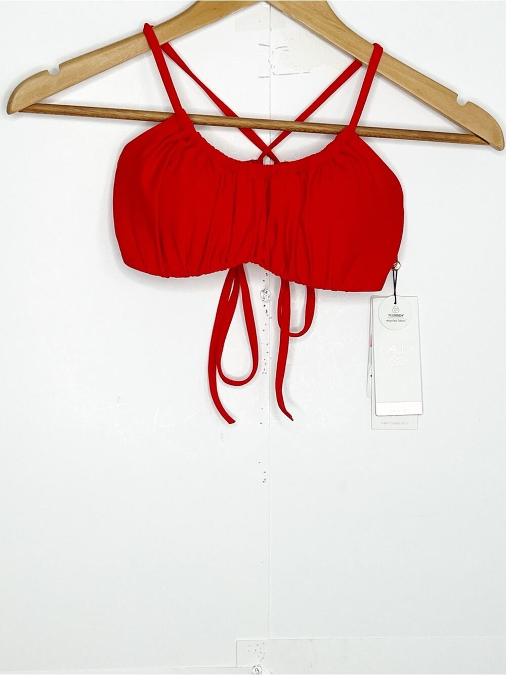 Calia Womens Scrunched Tie Back Bikini Top Size XS